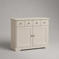 Credenza buffet rettangolare in MDF con 4 cassetti e 2 ante, avorio, 100 × 40 × 90 cm