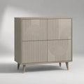 Credenza rettangolare beige a 4 ante in MDF e pannello truciolare, 100 × 40 × 110 cm