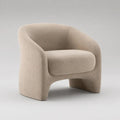 Poltrona imbottita in tessuto bouclé beige con braccioli, 78 x 75 x 76 cm